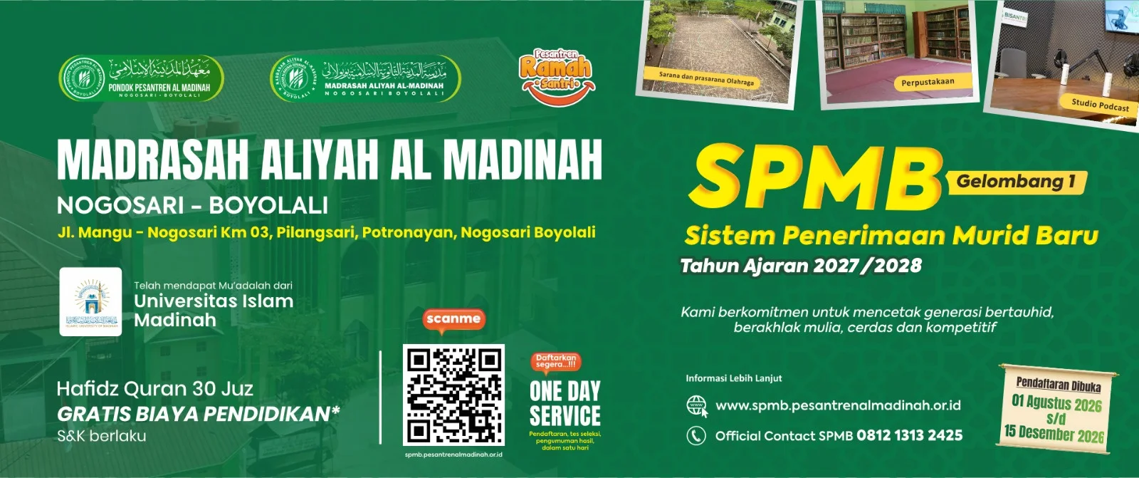 Pendaftaran Siswa Baru MA Al Madinah Nogosari Boyolali 2027 2028 Banner SPMB MA Al Madinah Nogosari Boyolali Pendaftaran Siswa Baru Tahun Ajaran 2027 2028